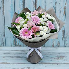 Букет цветов из:  Герберы, Альстромерии и Хризантемы в Янталь