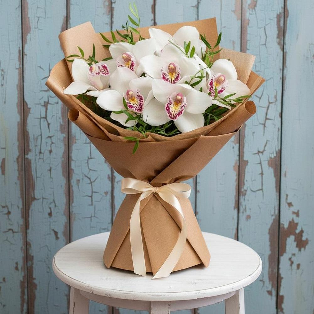 Букет цветов из: Орхидеи и Розы в Янталь