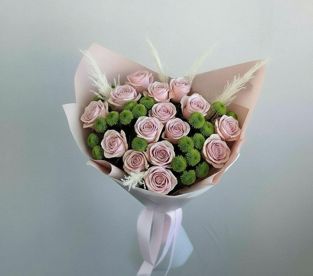 Букет цветов из: Розы и Хризантемы в Янталь