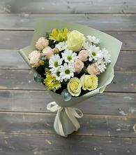 Букет цветов из:  Альстромерии, Розы и Хризантемы в Янталь