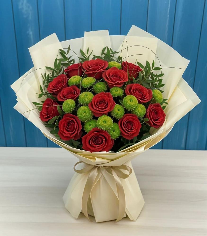 Букет цветов из: Розы и Хризантемы в Янталь